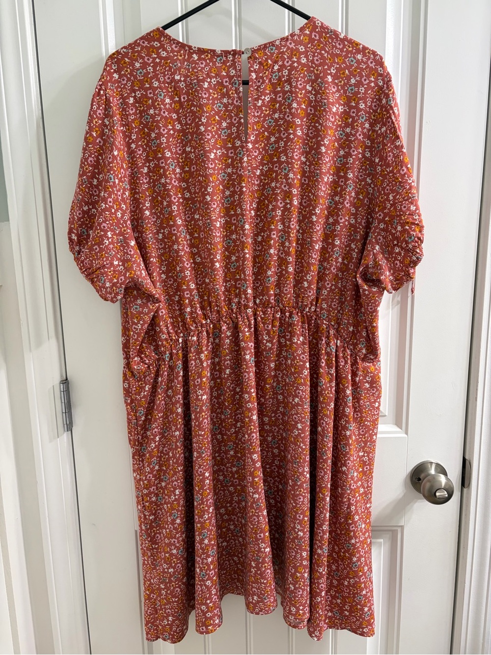Liberty Love Rust Floral Button-Front Midi Dress 3X Cottagecore Boho - Picture 8 of 12